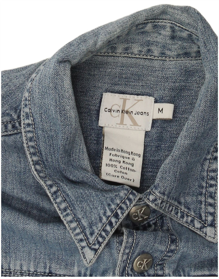 Женская джинсовая рубашка Calvin Klein Jeans, хлопок среднего синего цвета