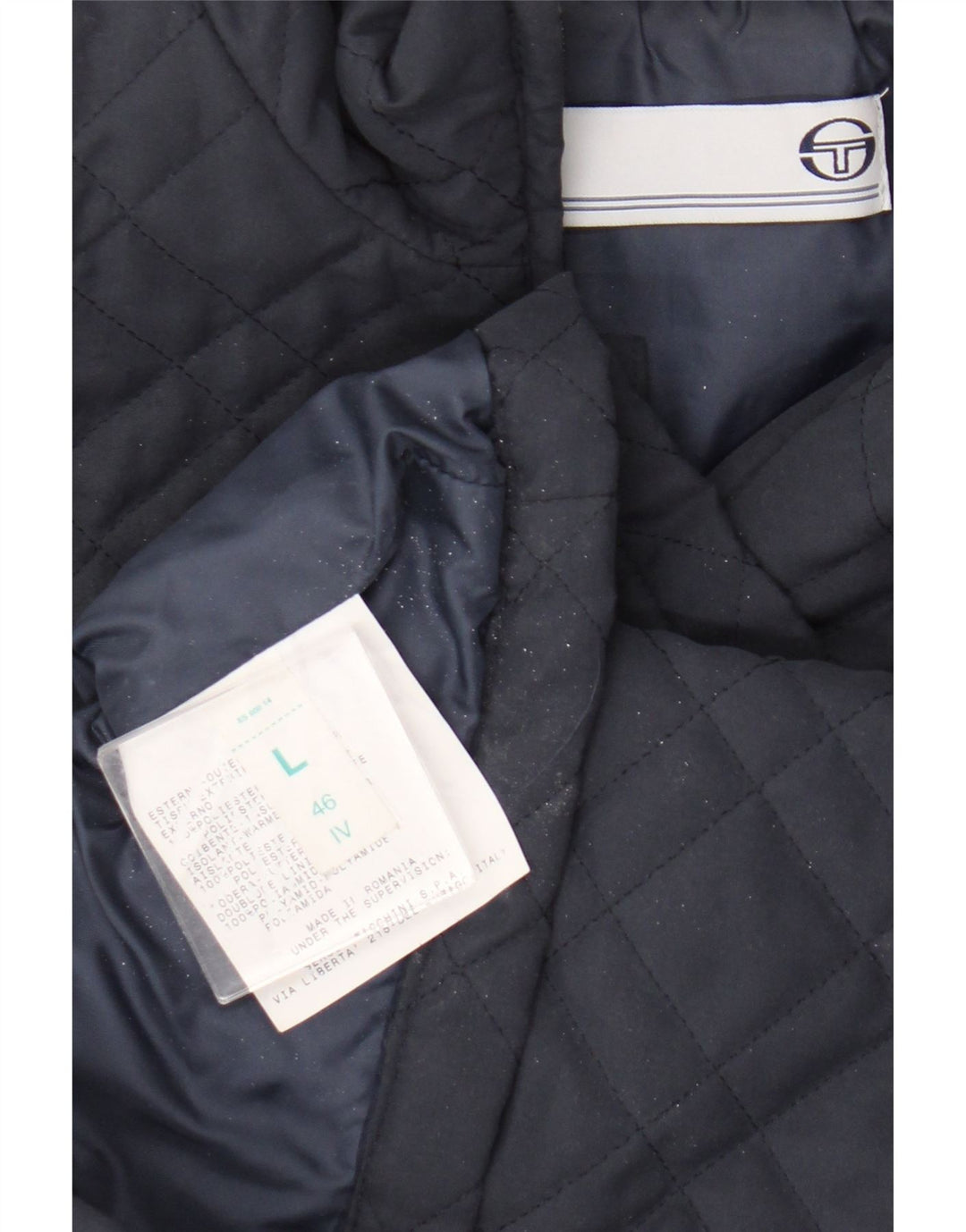 Женский стеганый жилет Sergio Tacchini UK 16, большой темно-синий полиэстер