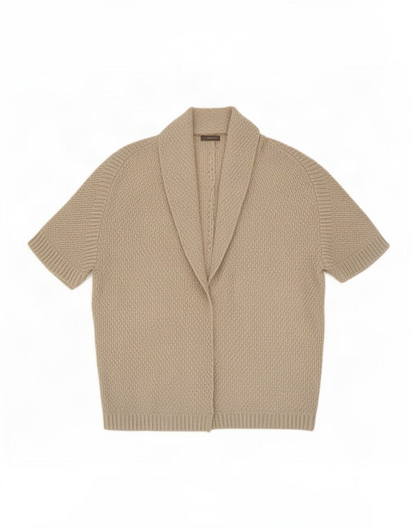 Женский свободный кардиган с короткими рукавами Zara UK 14, средний бежевый