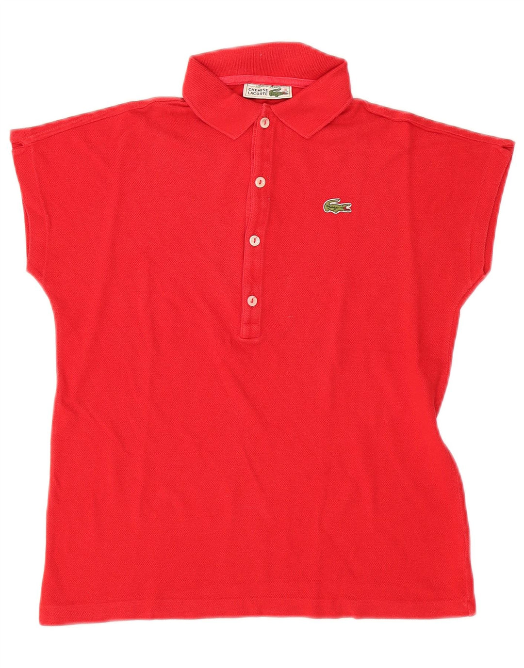 LACOSTE Женская рубашка-поло, размер 38, средний красный, хлопок