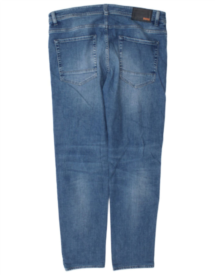 Мужские узкие джинсы Hugo Boss W36 L32 синие, хлопок