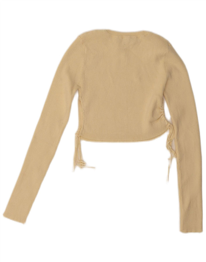 Женская укороченная блузка с длинными рукавами Zara UK 8, маленький желтый цвет