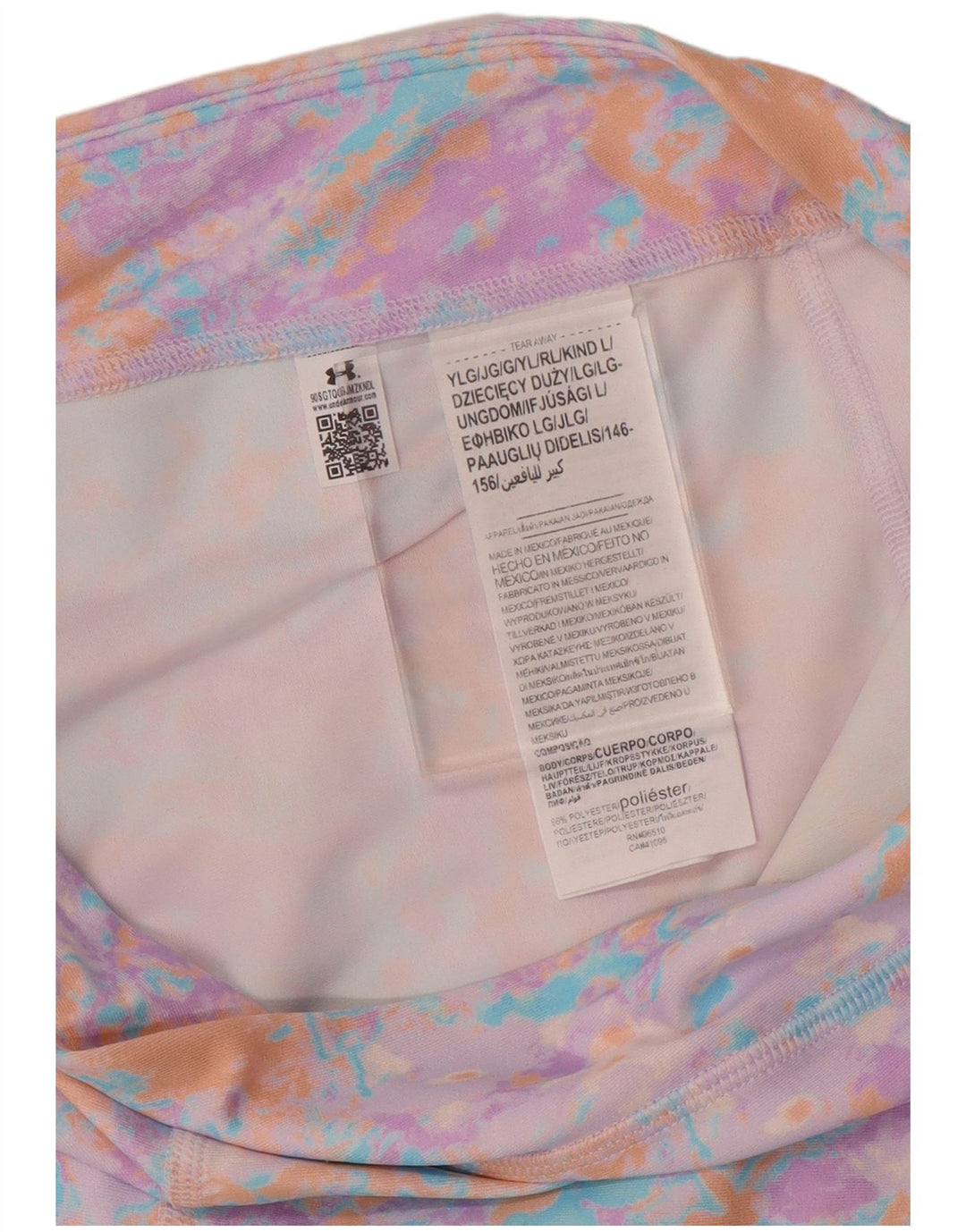 Леггинсы UNDER ARMOR для девочек 11–12 лет, большие разноцветные тай-дай