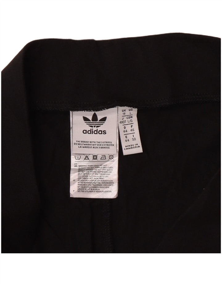 Женские спортивные шорты с графическим рисунком ADIDAS UK 18 XL, черный хлопок