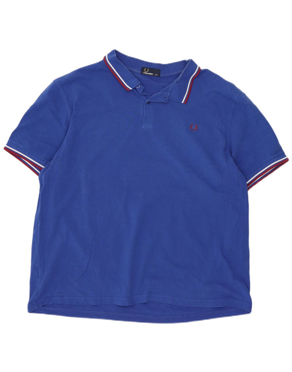 Мужская рубашка-поло Fred Perry 3XL, хлопок в синюю полоску
