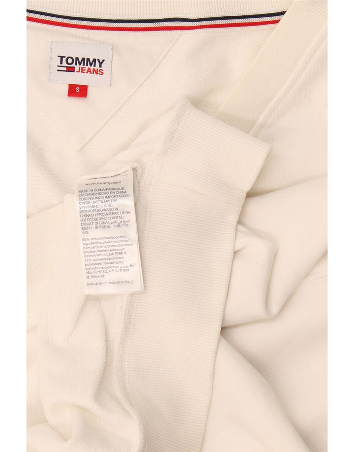 Женский укороченный свитшот оверсайз Tommy Hilfiger UK 10, маленький белый