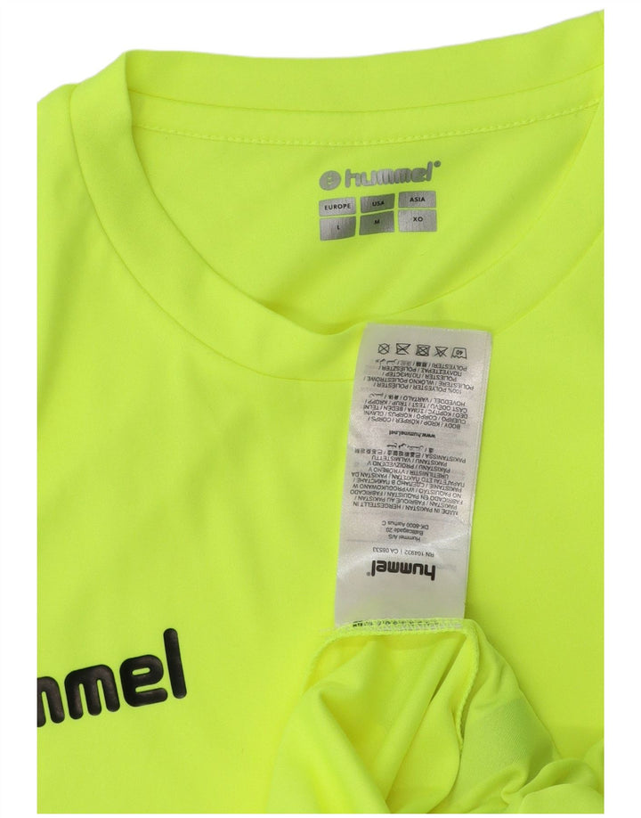 Мужская футболка с рисунком Hummel, верх из полиэстера среднего зеленого цвета