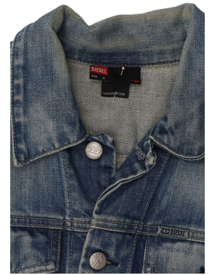 Джинсовая куртка DIESEL для мальчиков 9-10 лет, хлопковая, среднего синего цвета