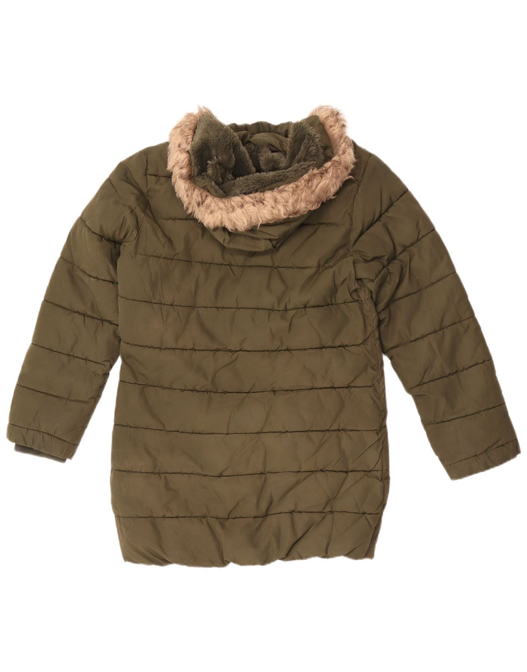 Стеганая куртка с капюшоном для девочек Mountain Warehouse, 12–13 лет, полиэстер цвета хаки