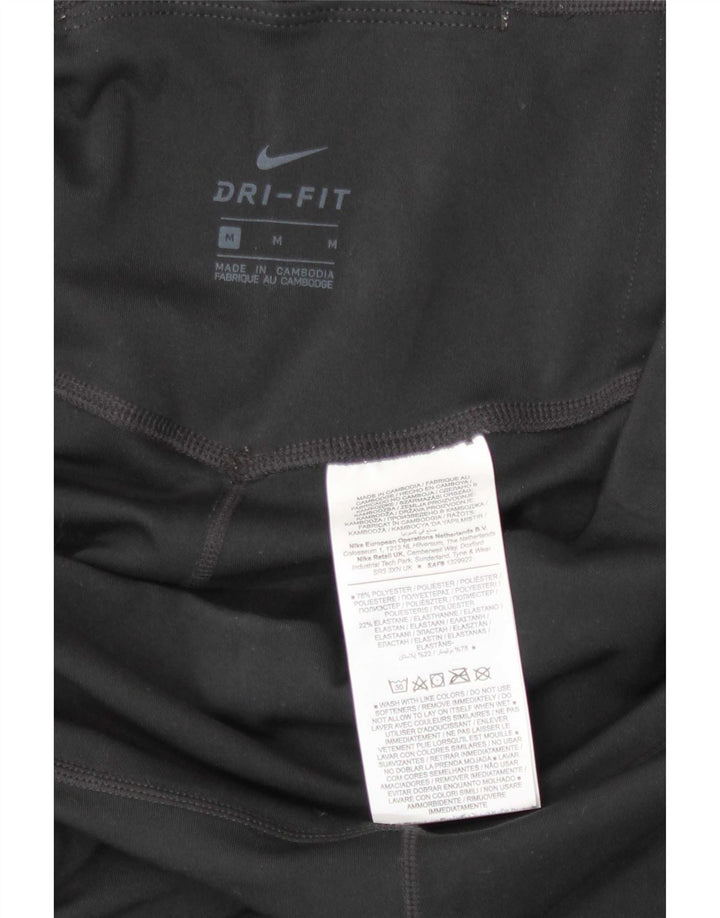 Женские леггинсы-капри Nike Dri Fit UK 12, средний черный, полиэстер