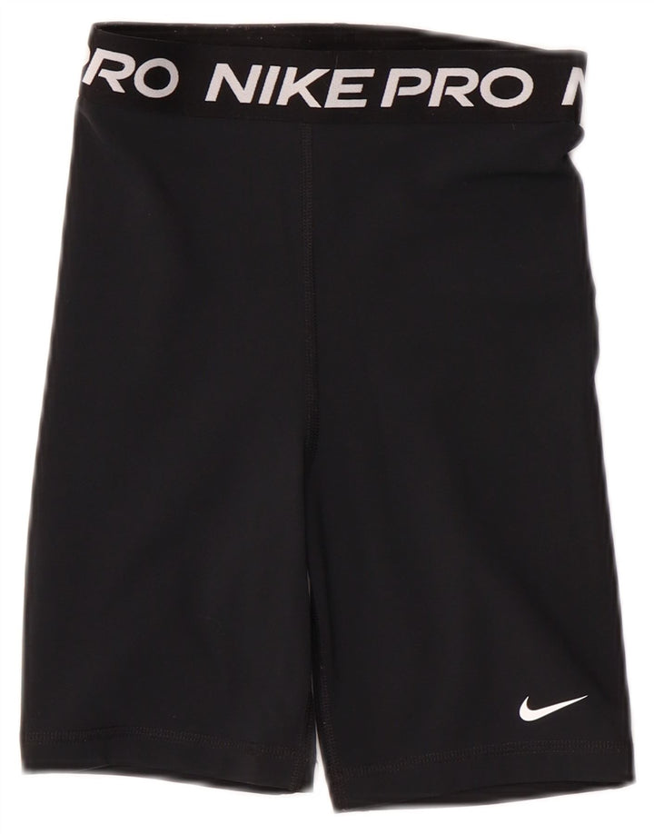 Женские спортивные шорты NIKE Dri Fit с графическим рисунком UK 4 XS, черный полиэстер