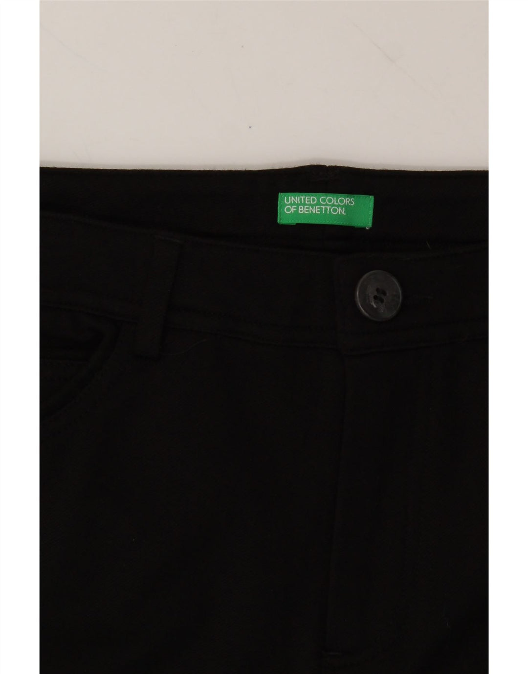 BENETTON Womens Slim Casual Trousers W30 L27 Black Vintage Benetton and Second-Hand Benetton from Messina Hembry 