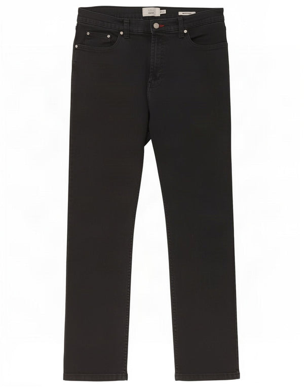 Marks & Spencer Mens Regular Fit Straight Jeans W34 L31 Black Cotton