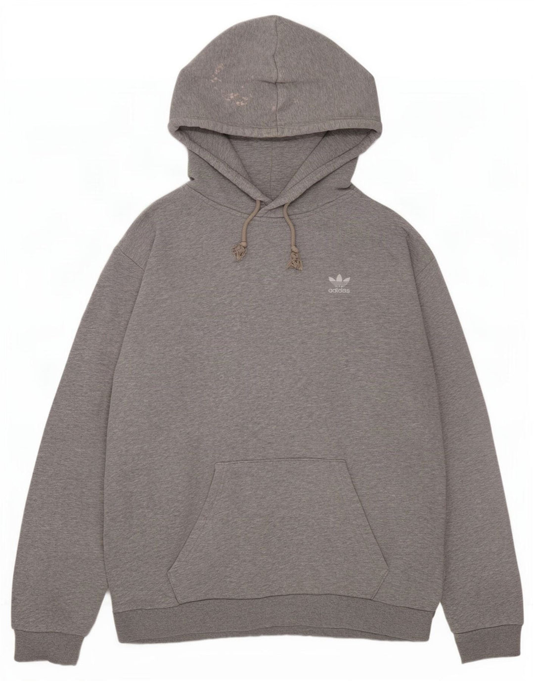 Мужской джемпер с капюшоном Adidas среднего серого цвета в крапинку, хлопок