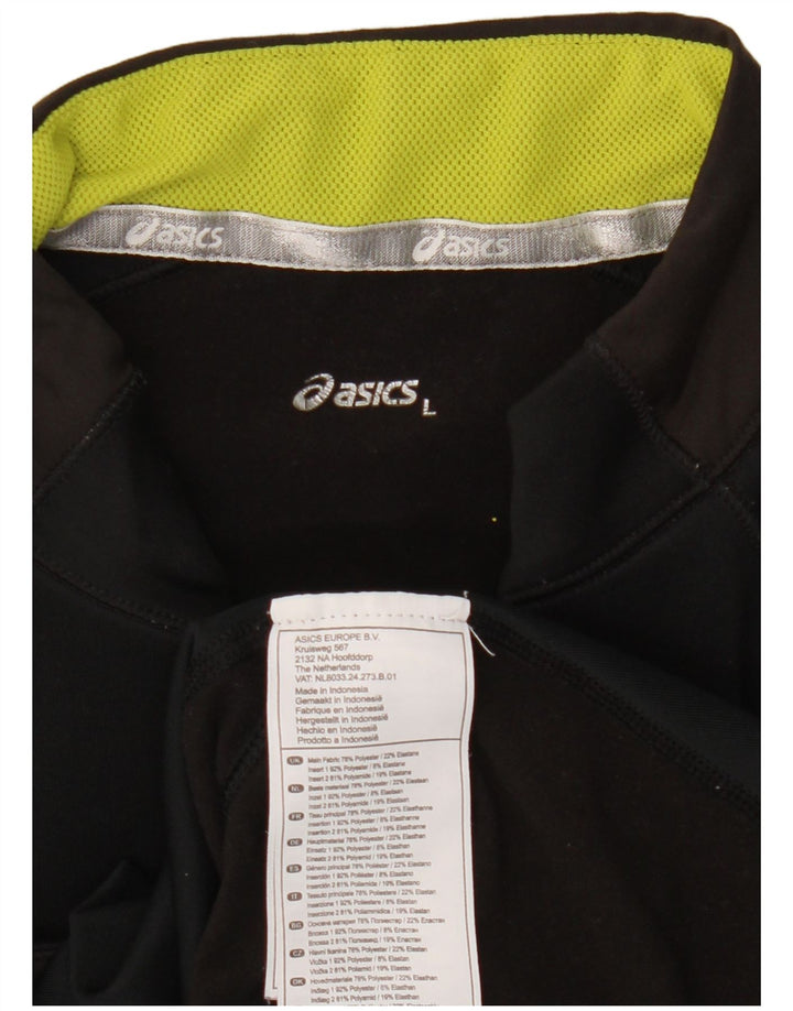 Мужской пуловер с воротником на молнии Asics, большой черный цветной блок