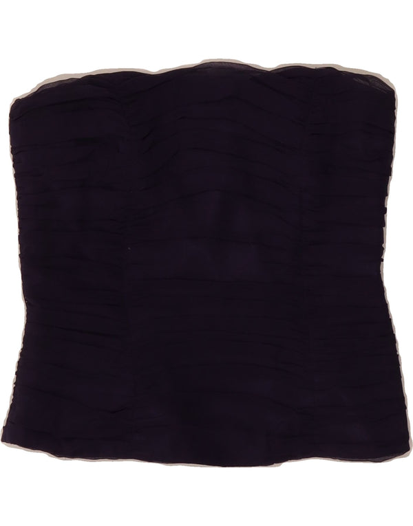 MONSOON Womens Crop Strapless Top UK 10 Small  Purple Silk