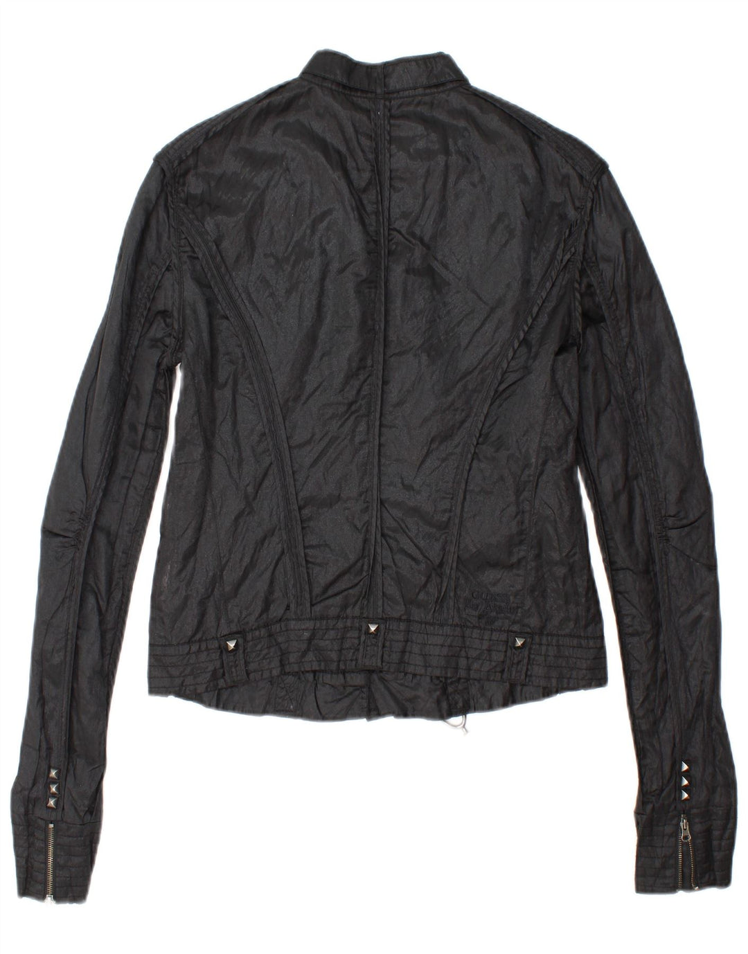 GUESS Женская укороченная куртка UK 14, большой черный хлопок