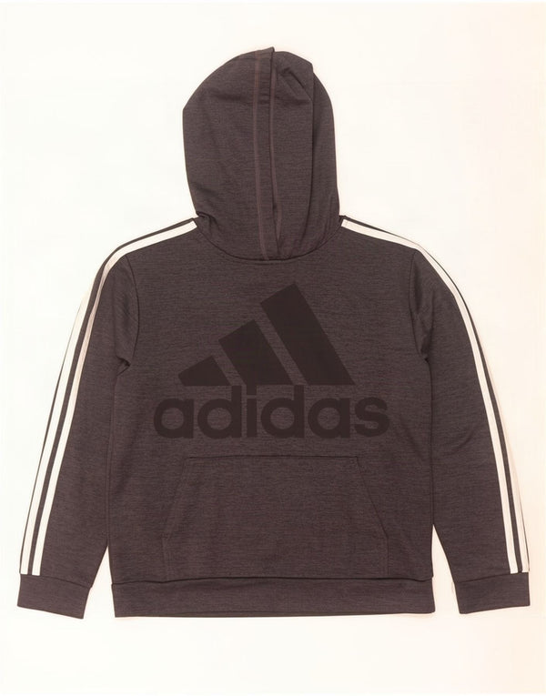 Джемпер с капюшоном Adidas для мальчиков 12–13 лет, большой серый полиэстер