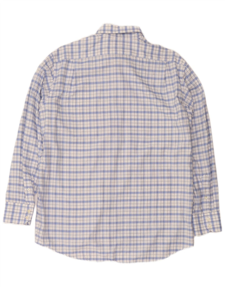 Мужская рубашка Lacoste, размер 44 XL, синяя клетка, хлопок