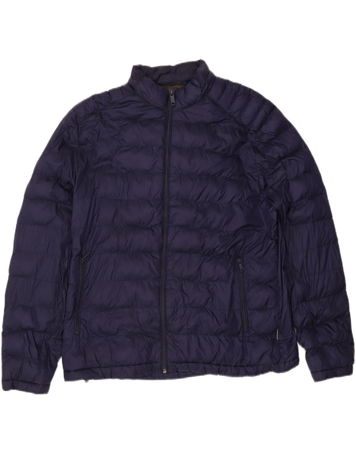 Мужская стеганая куртка Zara UK 44 2XL темно-синяя, полиэстер