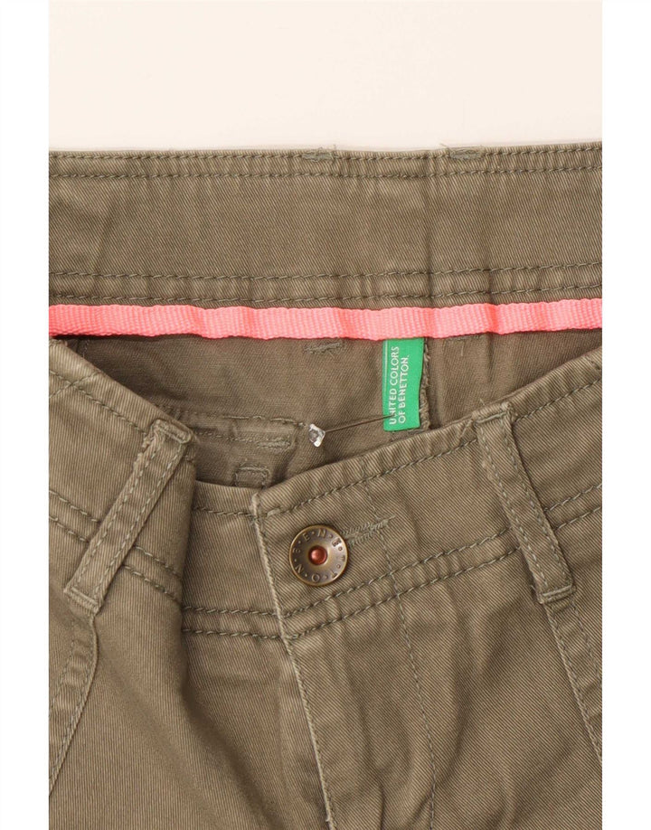 Женские джинсовые шорты Benetton W28, хлопок, цвет хаки, средний размер