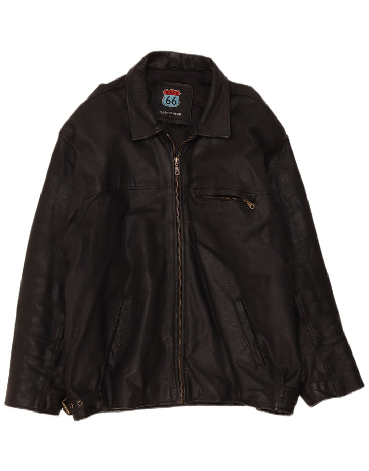 Мужская кожаная куртка Route 66 UK 42 XL, черная