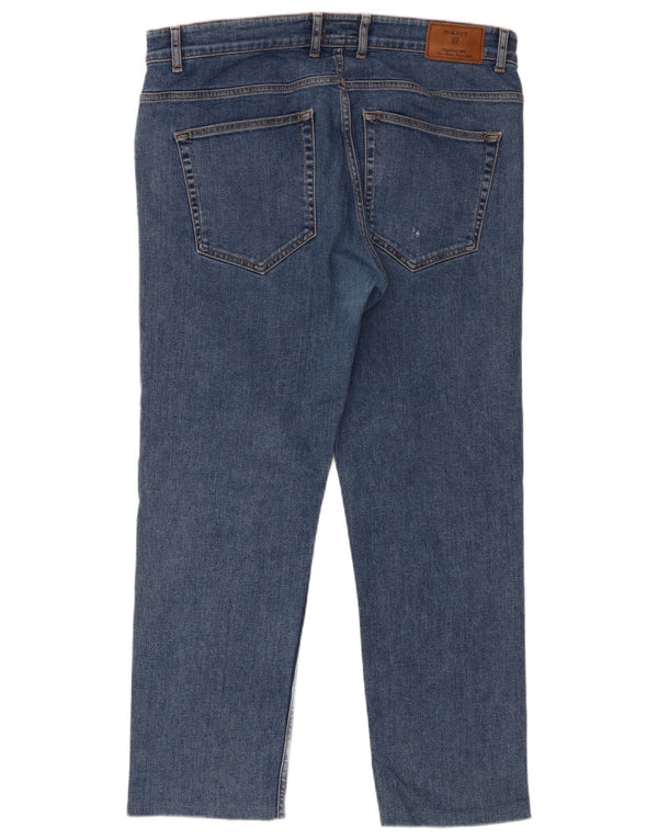 Gant Mens Tyler Regular Fit Straight Jeans W35 L28 Blue Cotton