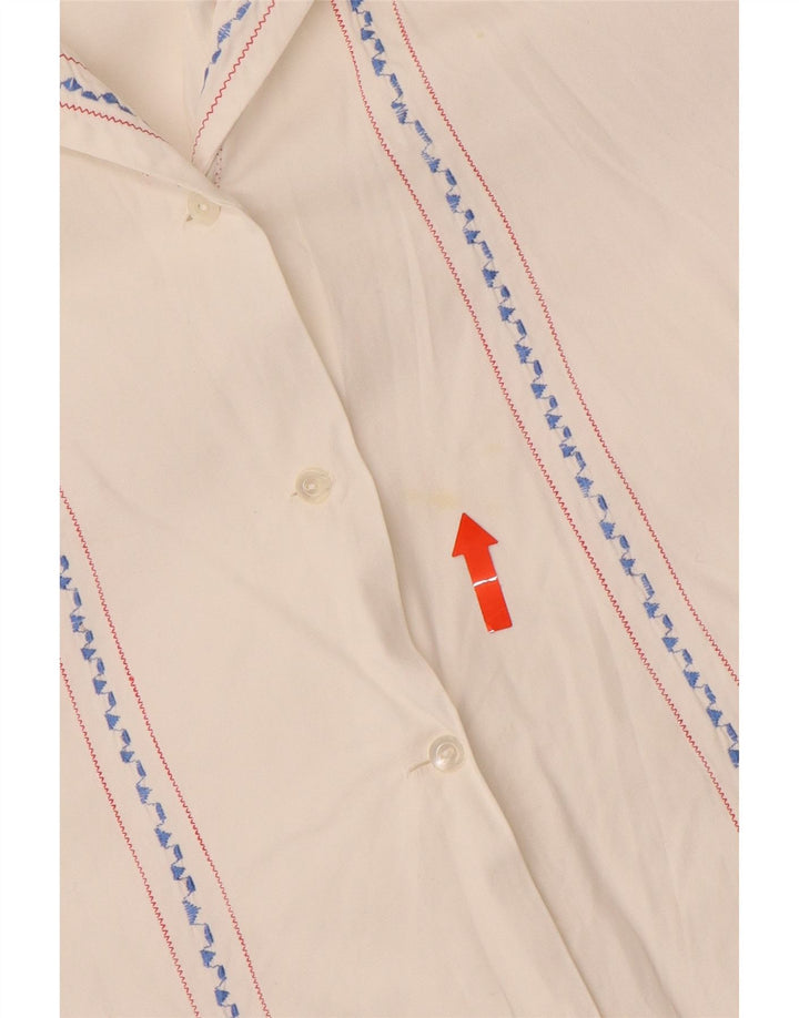 Женская блузка-рубашка VINTAGE UK 16, большая белая полоска