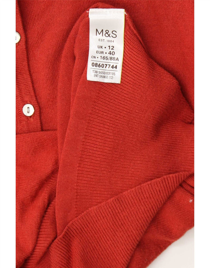 Женский кардиган Marks & Spencer UK 12, средний красный вискоза