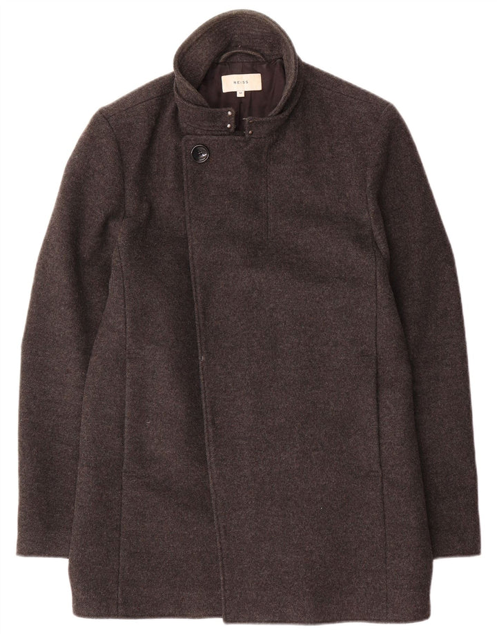 Мужское пальто Reiss UK 38 средне-серое шерстяное