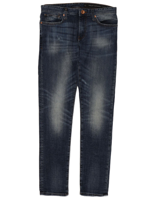 Мужские зауженные джинсы Armani Exchange W31 L31 темно-синие, хлопок