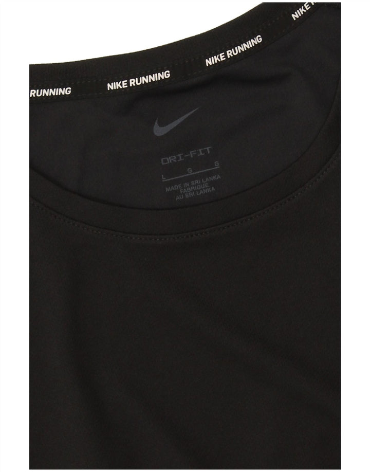 Мужская футболка для бега Nike Dri Fit, большая черная