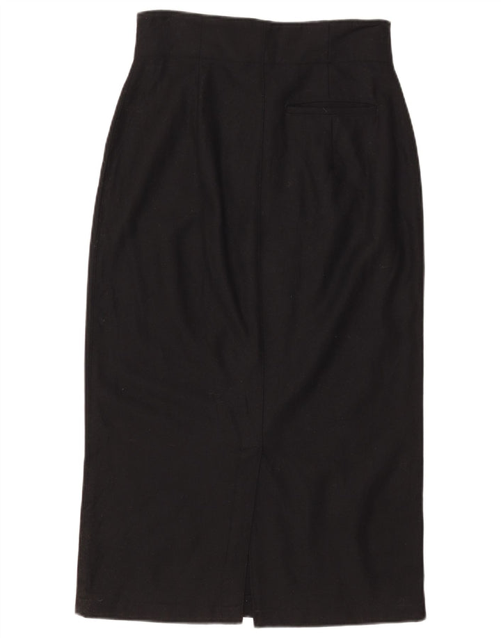 Женская юбка-миди с завышенной талией Benetton IT 44 Medium W28 Черная шерсть