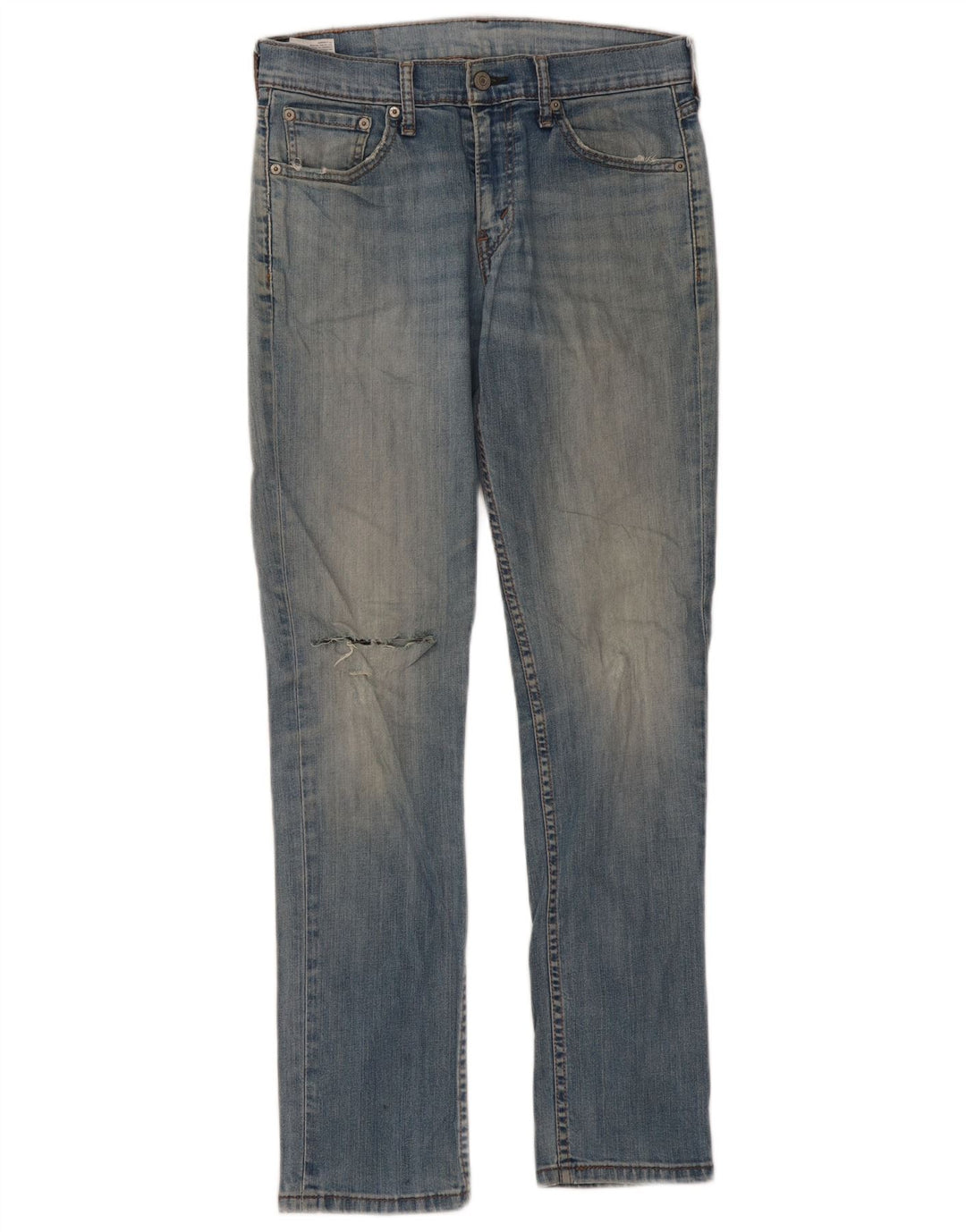 Женские потертые узкие джинсы LEVI'S W30 L32, синий хлопок