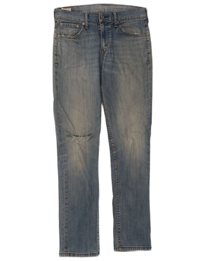 Женские потертые узкие джинсы LEVI'S W30 L32, синий хлопок