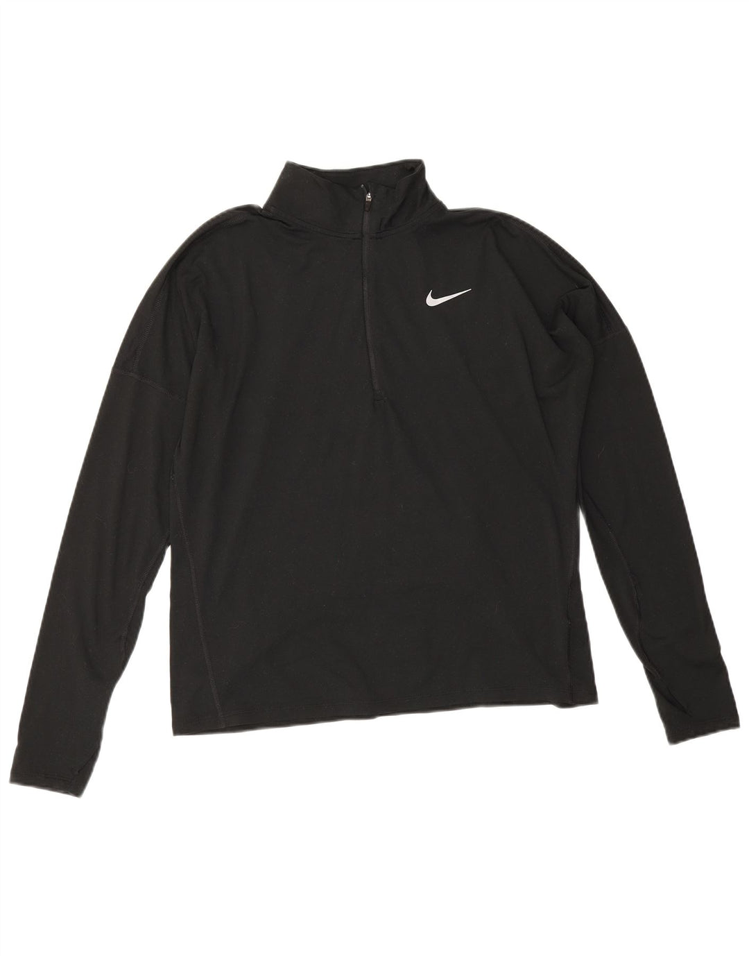 Женский спортивный костюм-пуловер с воротником на молнии Nike Dri Fit UK 14, средний черный