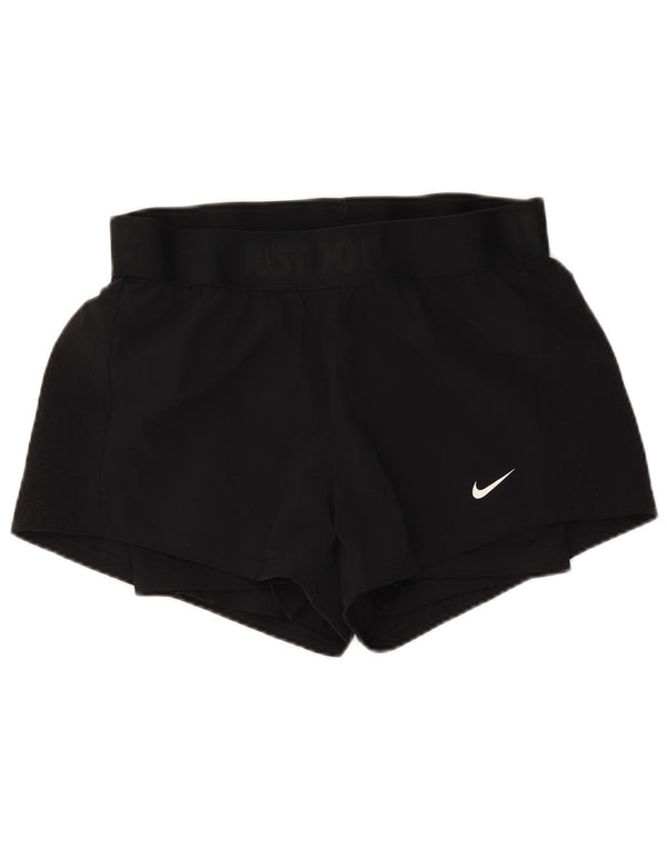 Женские спортивные шорты Nike Dri Fit UK 10, маленькие черные из полиэстера