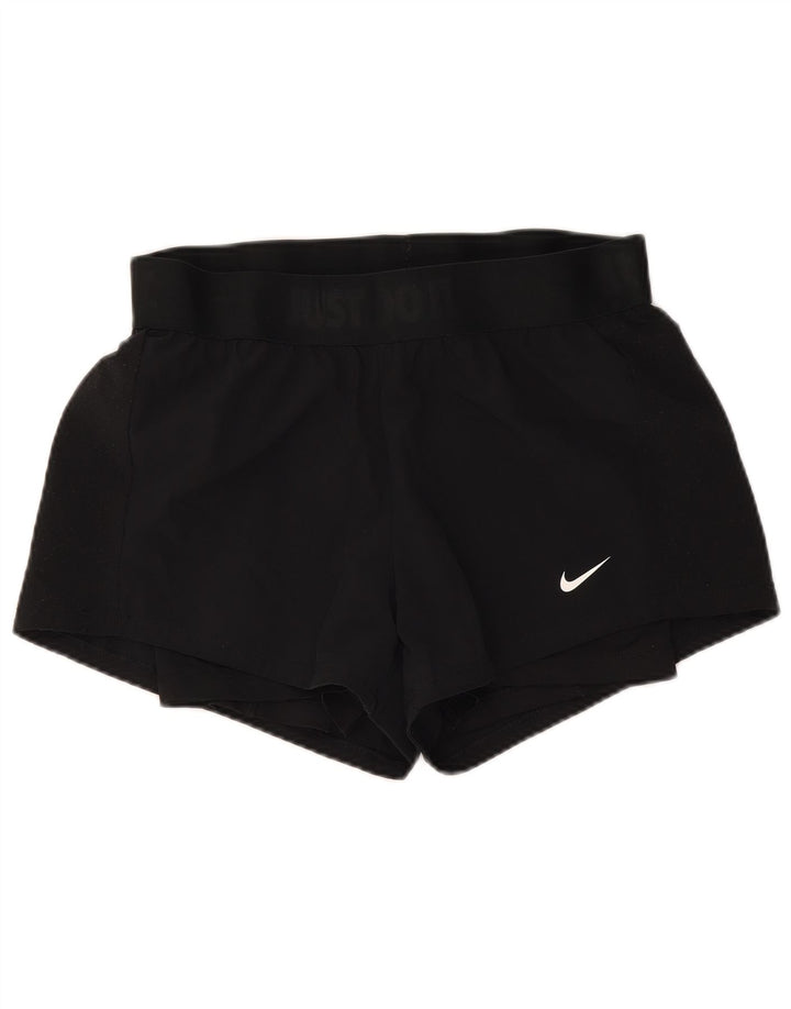 Женские спортивные шорты Nike Dri Fit UK 10, маленькие черные из полиэстера