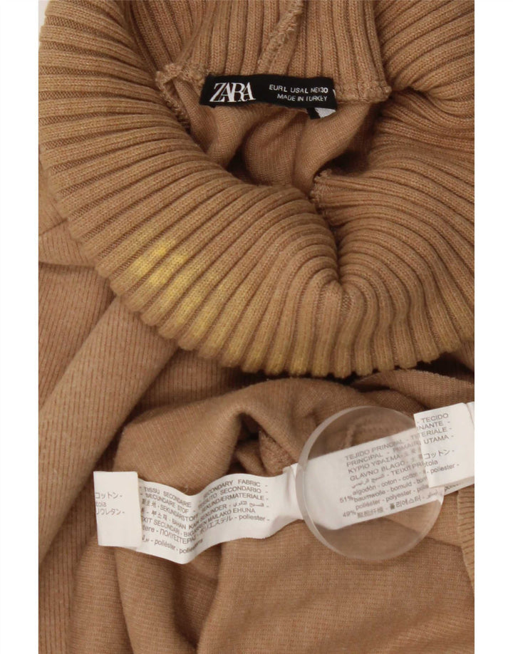 Женский жилет Zara UK 16, большой размер, бежевый хлопок