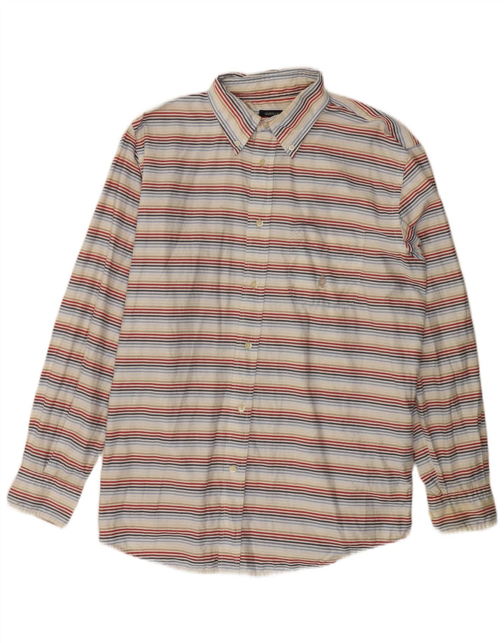 Мужская рубашка MARINA YACHTING, размер 43, большой хлопок в разноцветную полоску