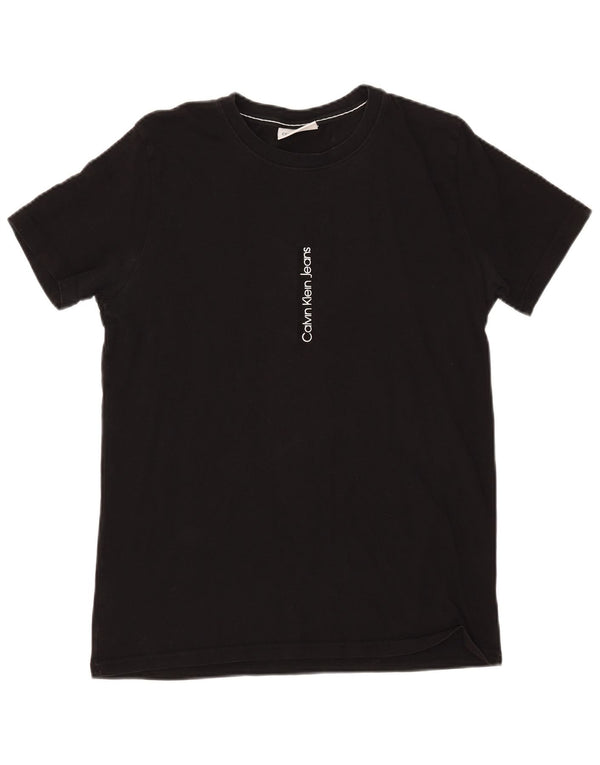 Женская футболка с рисунком Calvin Klein Jeans Top UK 14, средний черный хлопок
