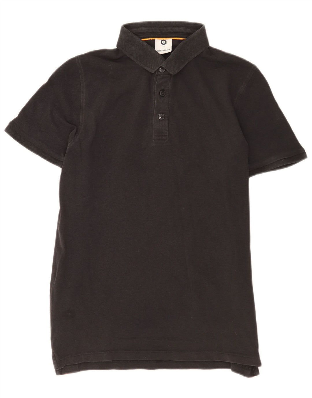 Мужская рубашка-поло с рисунком Jack & Jones, хлопковая, среднего размера, черная с цветными блоками