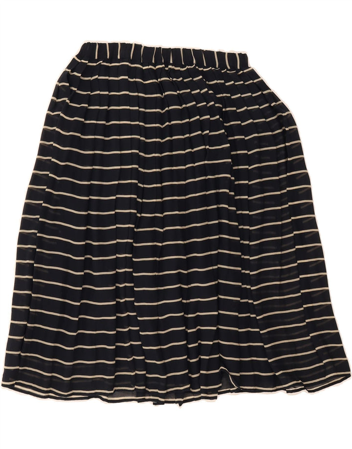 VINTAGE Womens A-Line Skirt W34 Large Navy Blue Striped Vintage Vintage and Second-Hand Vintage from Messina Hembry 