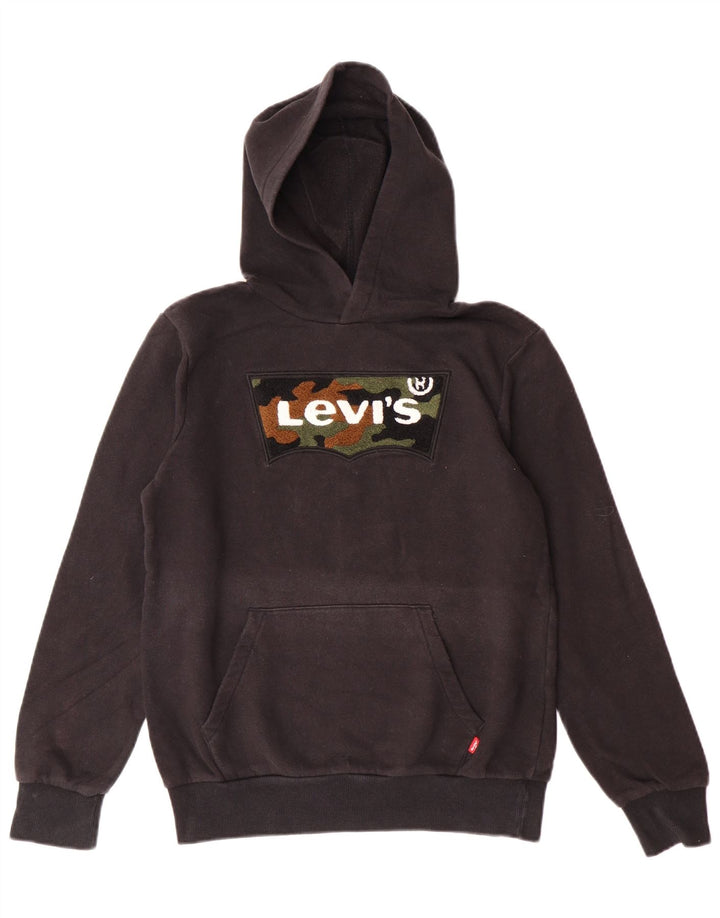 Джемпер с капюшоном Levi's для мальчиков, 12–13 лет, большой размер, черный хлопок, хлопок