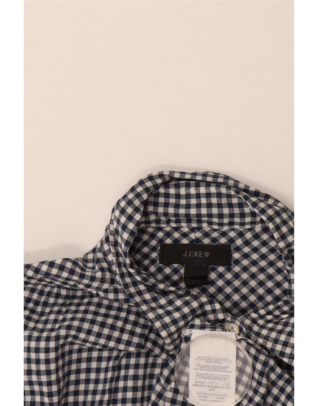 Женская пуловерная рубашка J. Crew UK 14, средний темно-синий, хлопок в мелкую клетку