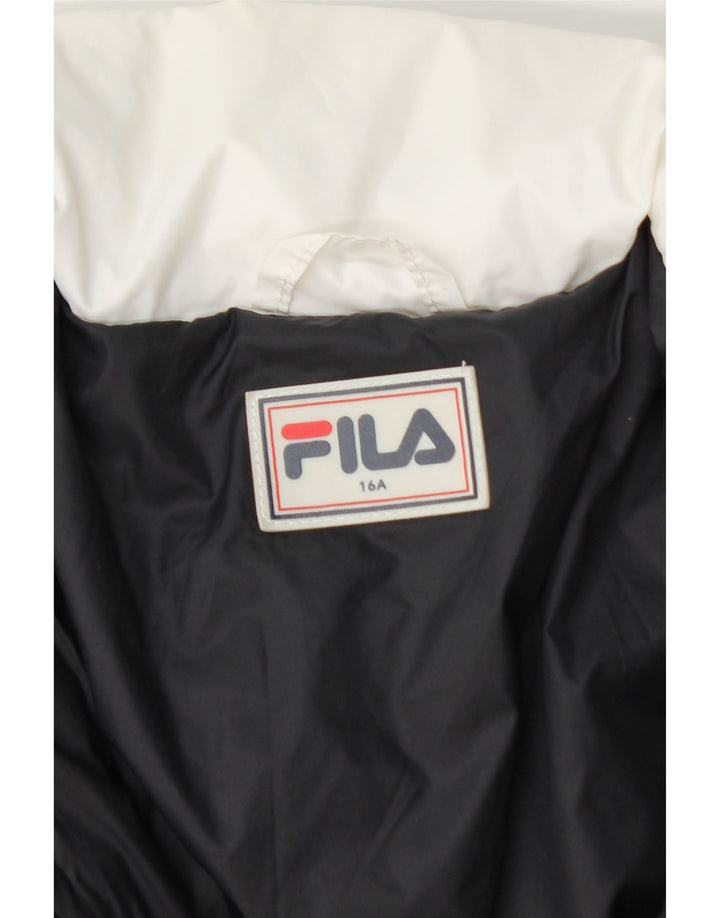 Утепленная куртка Fila для мальчиков с капюшоном 15–16 лет, разноцветный нейлон с цветными блоками