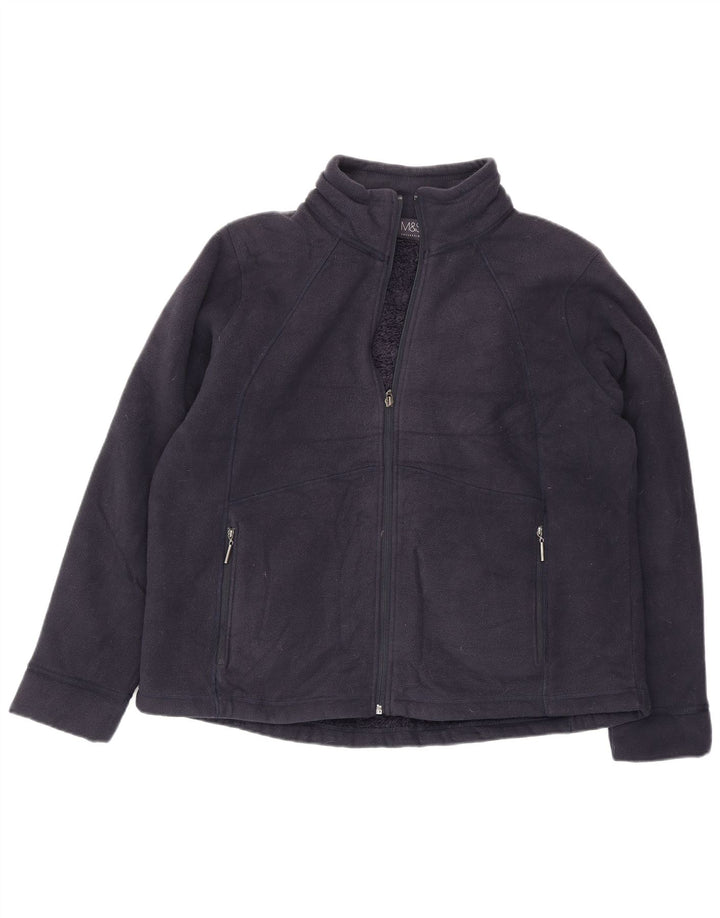 Женская флисовая куртка оверсайз Marks & Spencer UK 18 XL, темно-синий полиэстер
