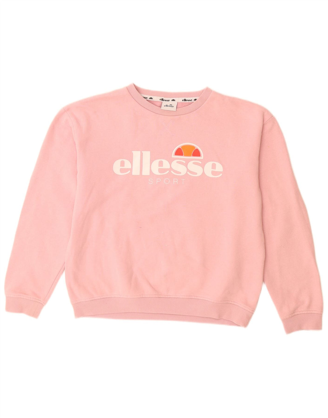Женский свитшот с рисунком ELLESSE, хлопковый джемпер UK 12, средний розовый цвет