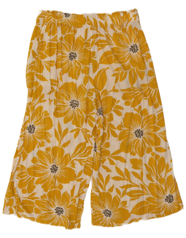 Женские капри Marks & Spencer UK 14, большие W32 L20, желтые с цветочным принтом
