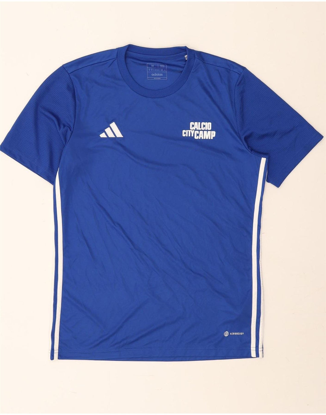 Мужская футболка Adidas Aeroready Slim Fit с графикой, верх, средний синий полиэстер